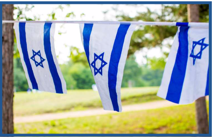 Flags hanging on a string